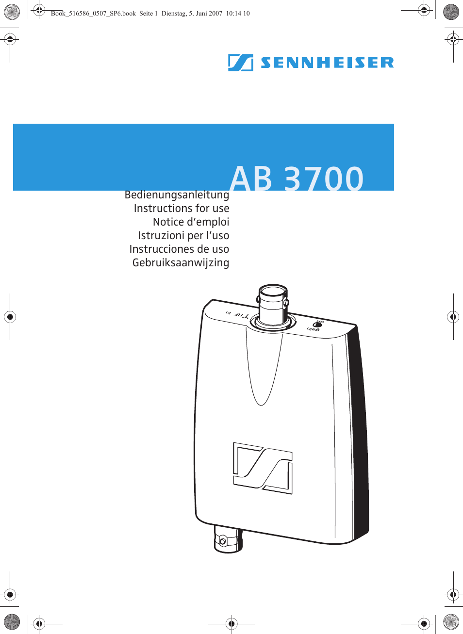 Sennheiser AB 3700 User Manual | 29 pages