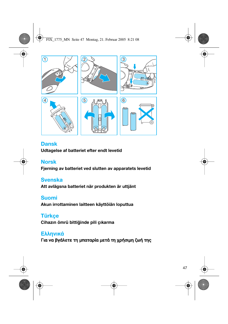 Dansk, Norsk, Svenska | Suomi, Türkçe, Пплуио | Braun 1775 Free Control User Manual | Page 46 / 59