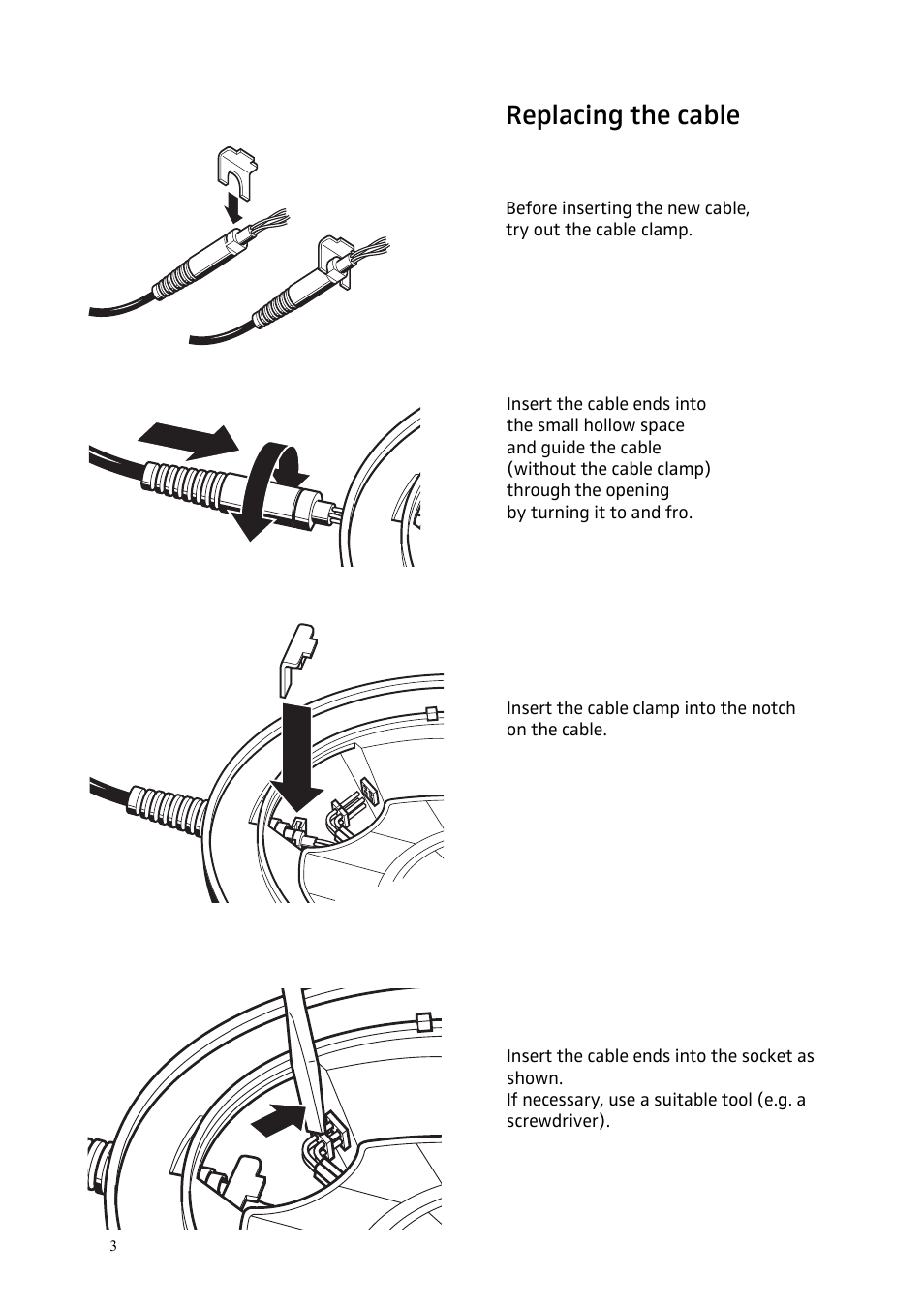Replacing the cable | Sennheiser HD 515 User Manual | Page 3 / 4