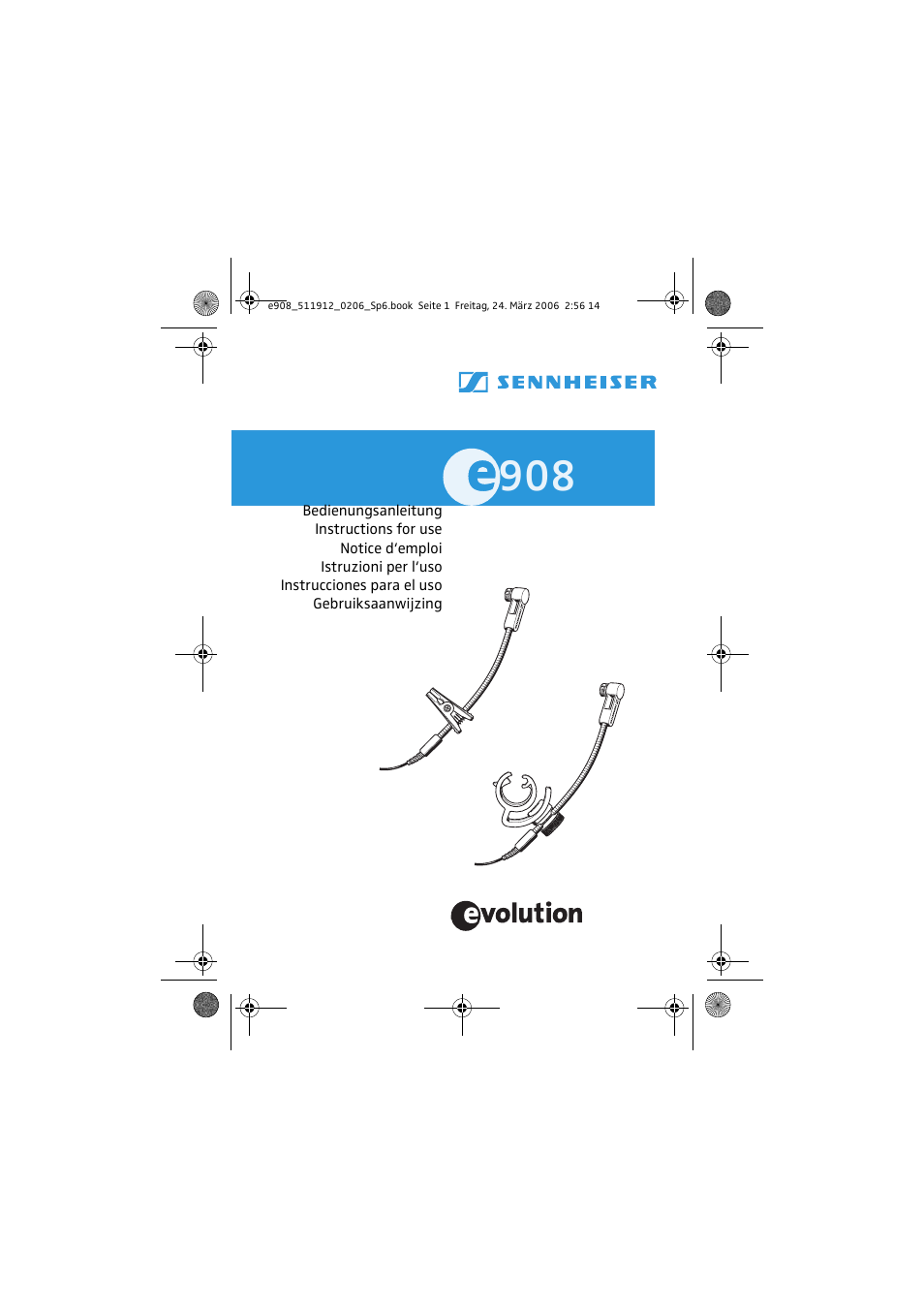 Sennheiser EVOLUTION E908 User Manual | 14 pages