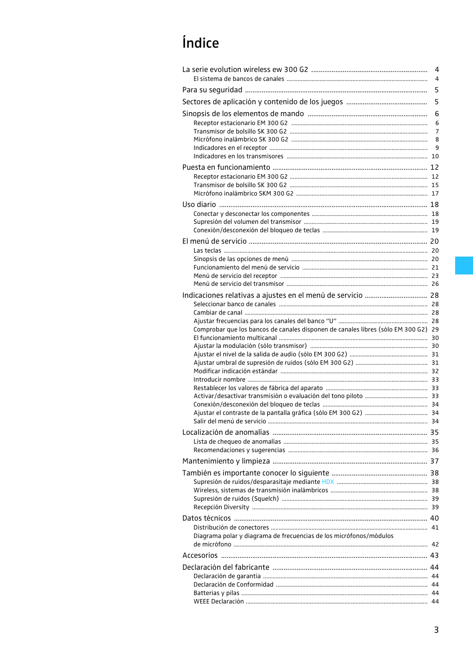 Índice | Sennheiser EW 300 G2 User Manual | Page 138 / 180