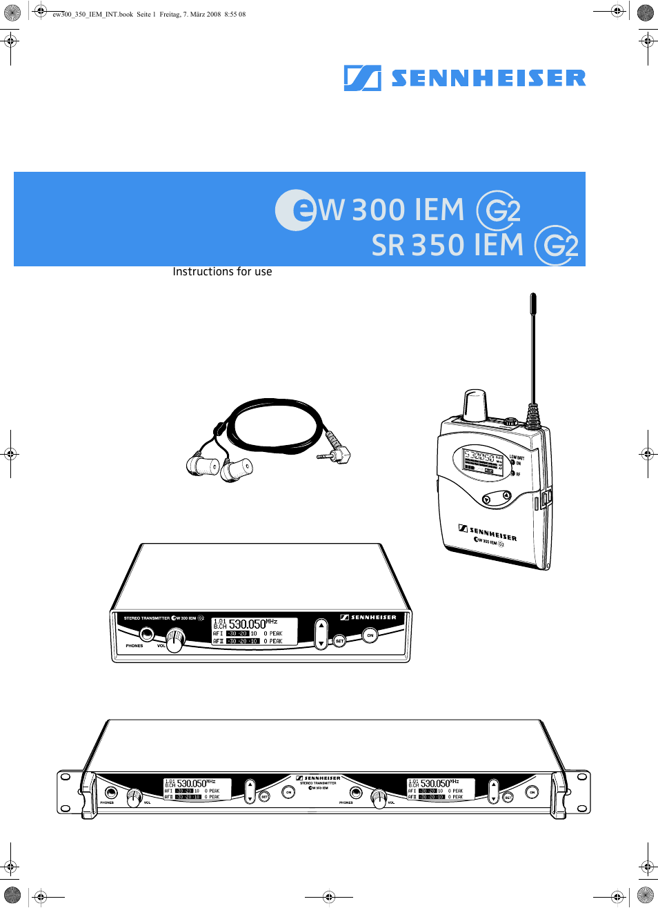 Sennheiser W300 IEM User Manual | 46 pages