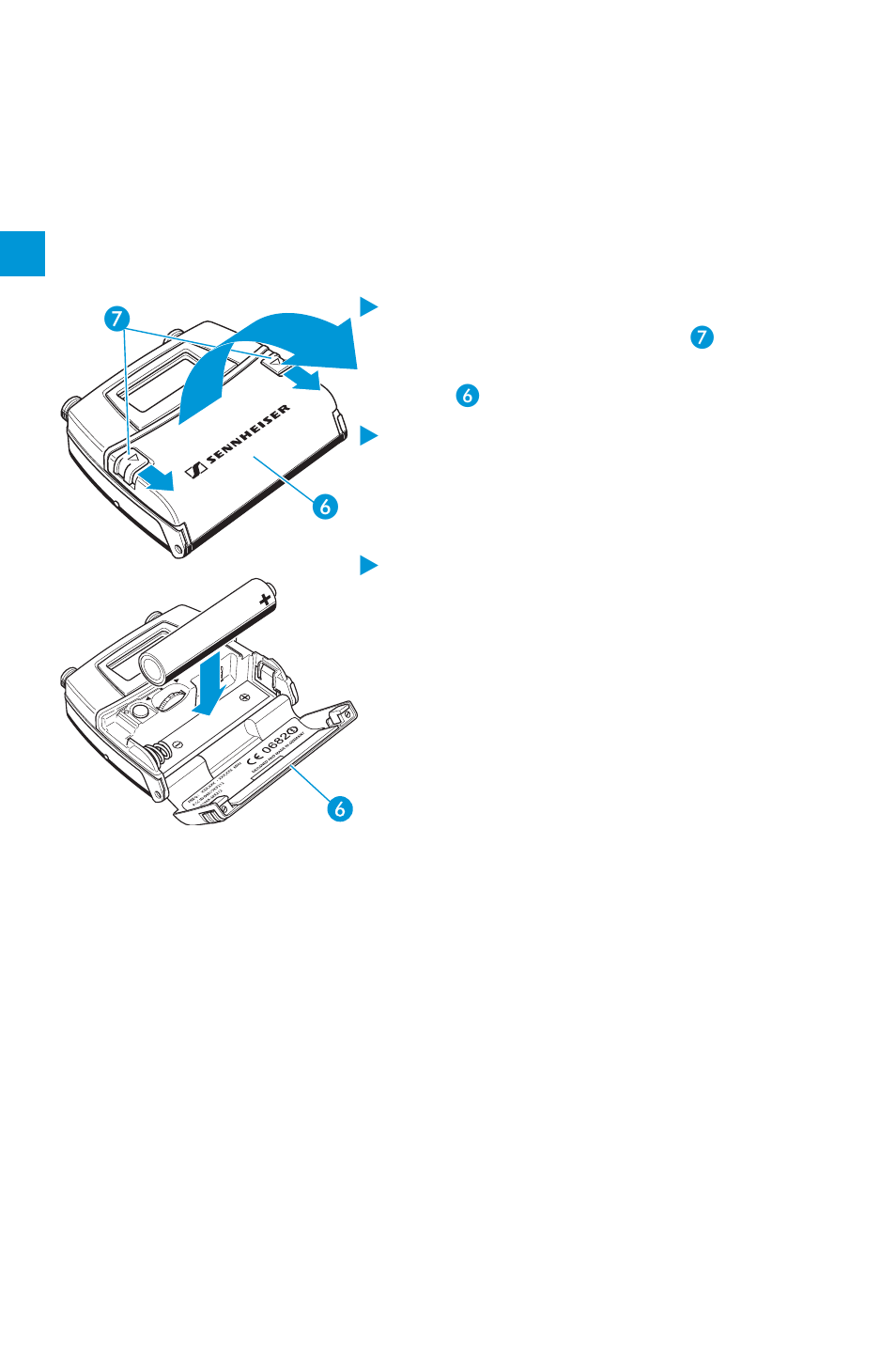 Preparing the transmitter for use, Inserting and changing the battery | Sennheiser SK 5212 User Manual | Page 9 / 33