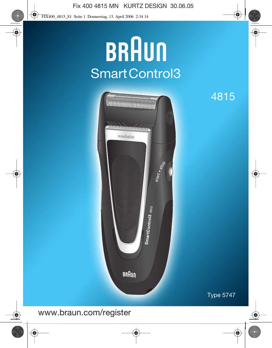 Braun 4815 SmartControl3 User Manual | 30 pages