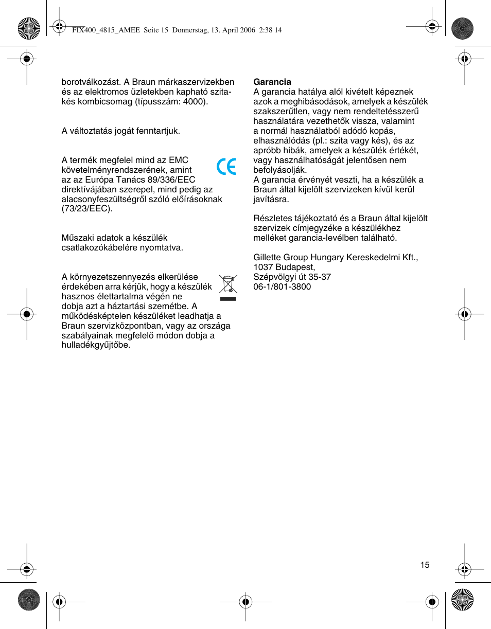 Braun 4815 SmartControl3 User Manual | Page 15 / 30
