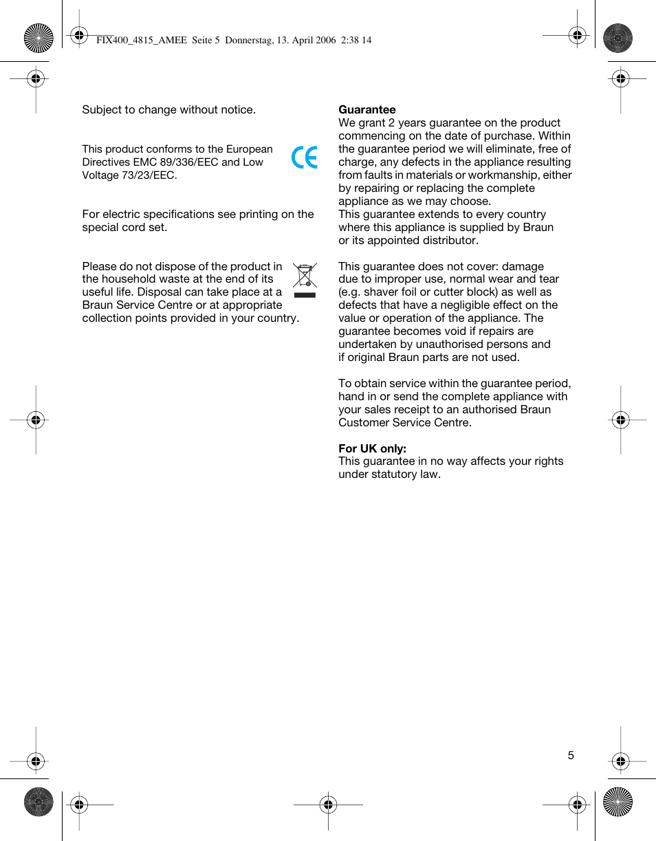 Braun 4815 SmartControl3 User Manual | Page 5 / 30
