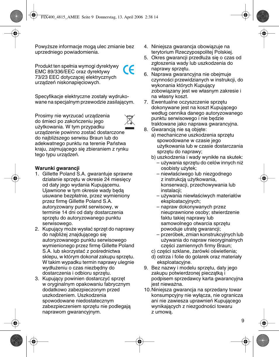 Braun 4815 SmartControl3 User Manual | Page 9 / 30