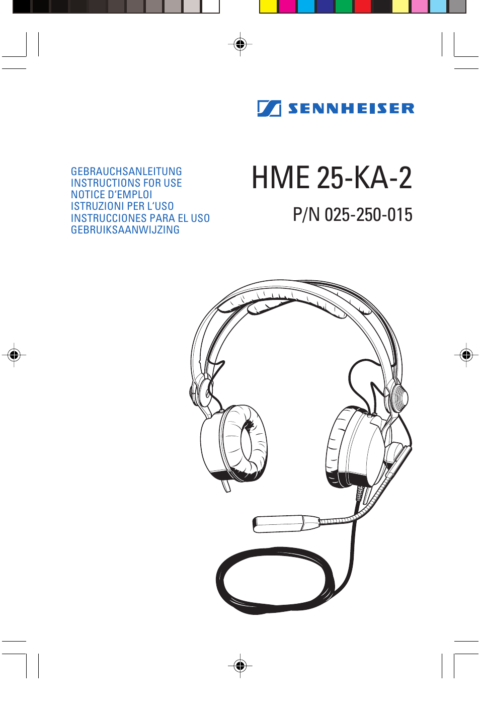 Sennheiser P/N 025-250-015 User Manual | 16 pages