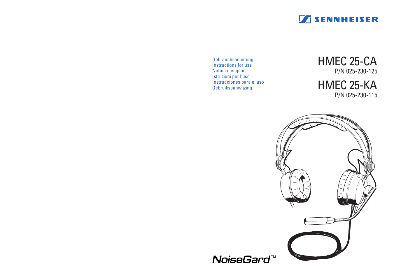 Sennheiser HMEC 25-KA User Manual | 27 pages