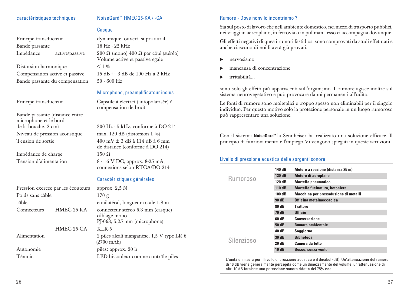 Rumoroso silenzioso | Sennheiser HMEC 25-KA User Manual | Page 14 / 27