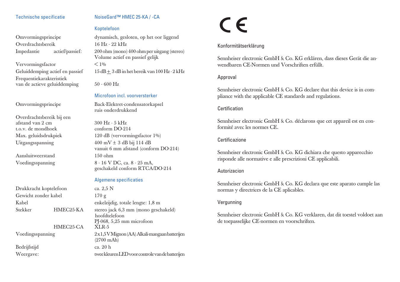Sennheiser HMEC 25-KA User Manual | Page 26 / 27