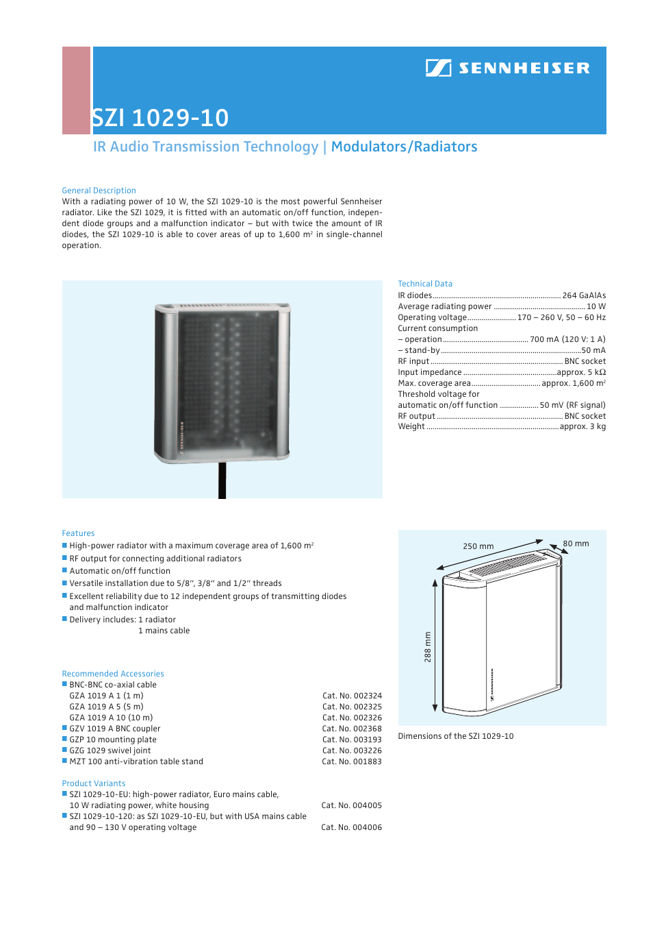 Sennheiser SZI 1029 User Manual | Page 2 / 5