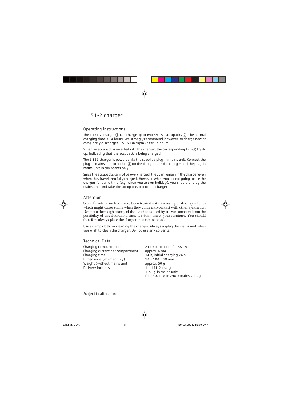 L 151-2 charger | Sennheiser L151-2 User Manual | Page 3 / 8