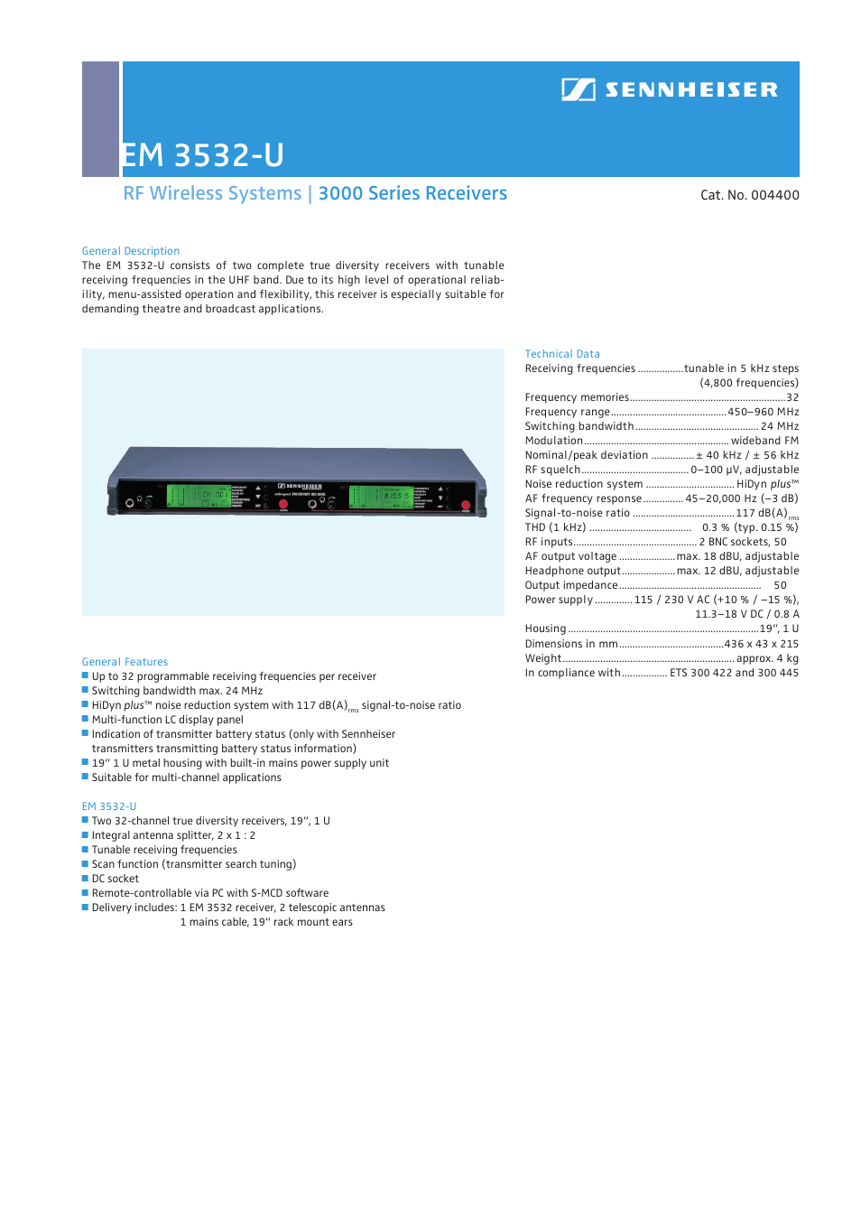Sennheiser EM 3532-U User Manual | 4 pages