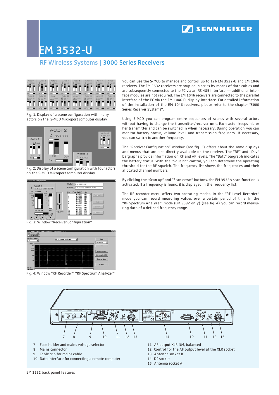 Em 3532-u, Rf wireless systems | 3000 series receivers | Sennheiser EM 3532-U User Manual | Page 4 / 4