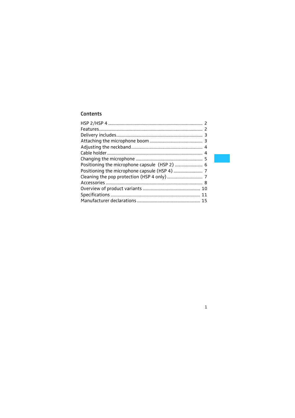 Sennheiser HSP 2 User Manual | Page 2 / 17