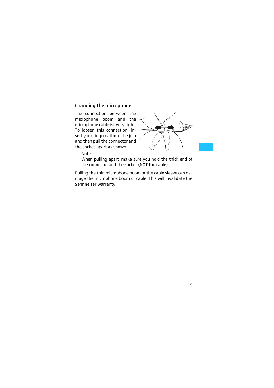 Changing the microphone | Sennheiser HSP 2 User Manual | Page 6 / 17