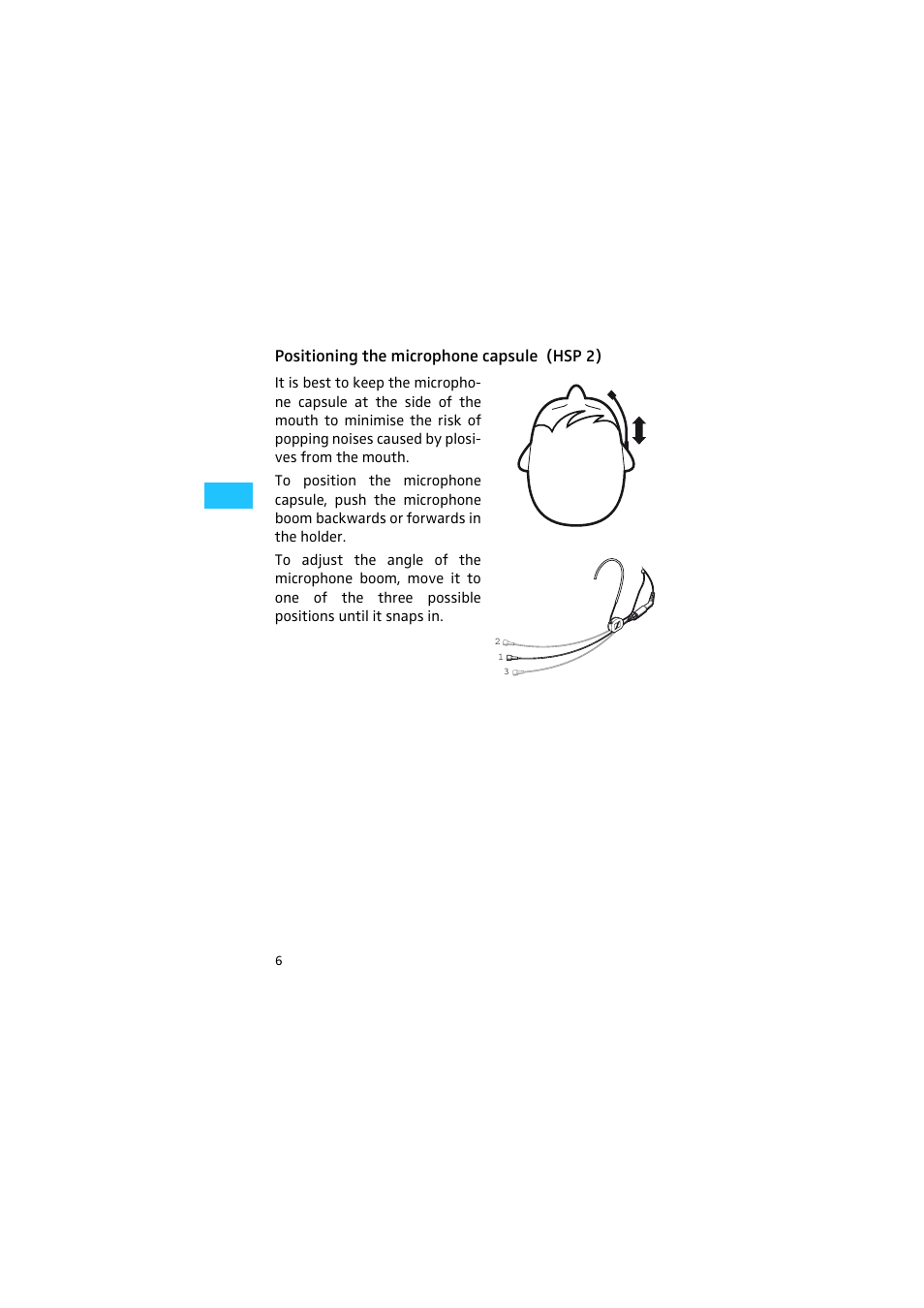 Positioning the microphone capsule (hsp 2) | Sennheiser HSP 2 User Manual | Page 7 / 17