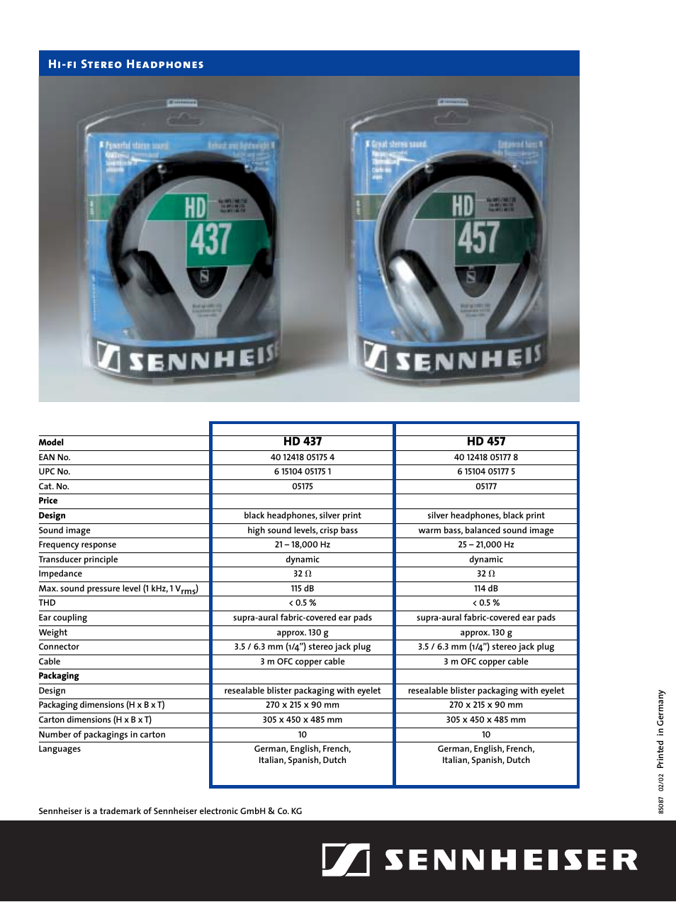 Sennheiser HD 437 User Manual | Page 2 / 2