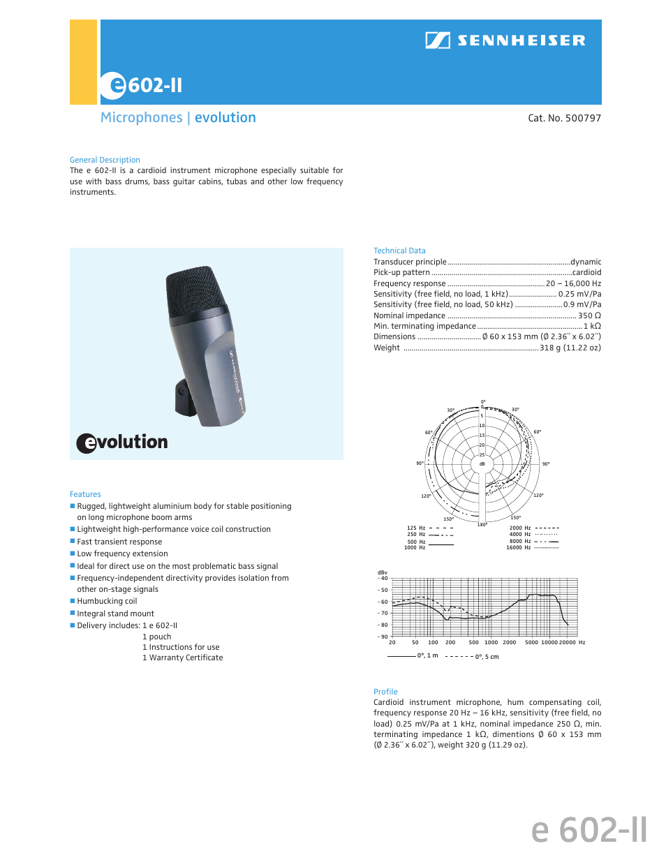 Sennheiser Evolution 500797 User Manual | 1 page