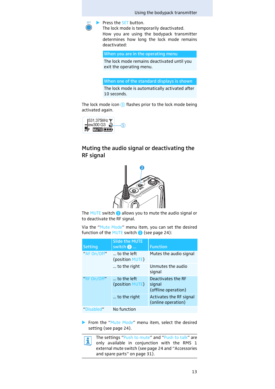 Sennheiser SK 300 User Manual | Page 14 / 41