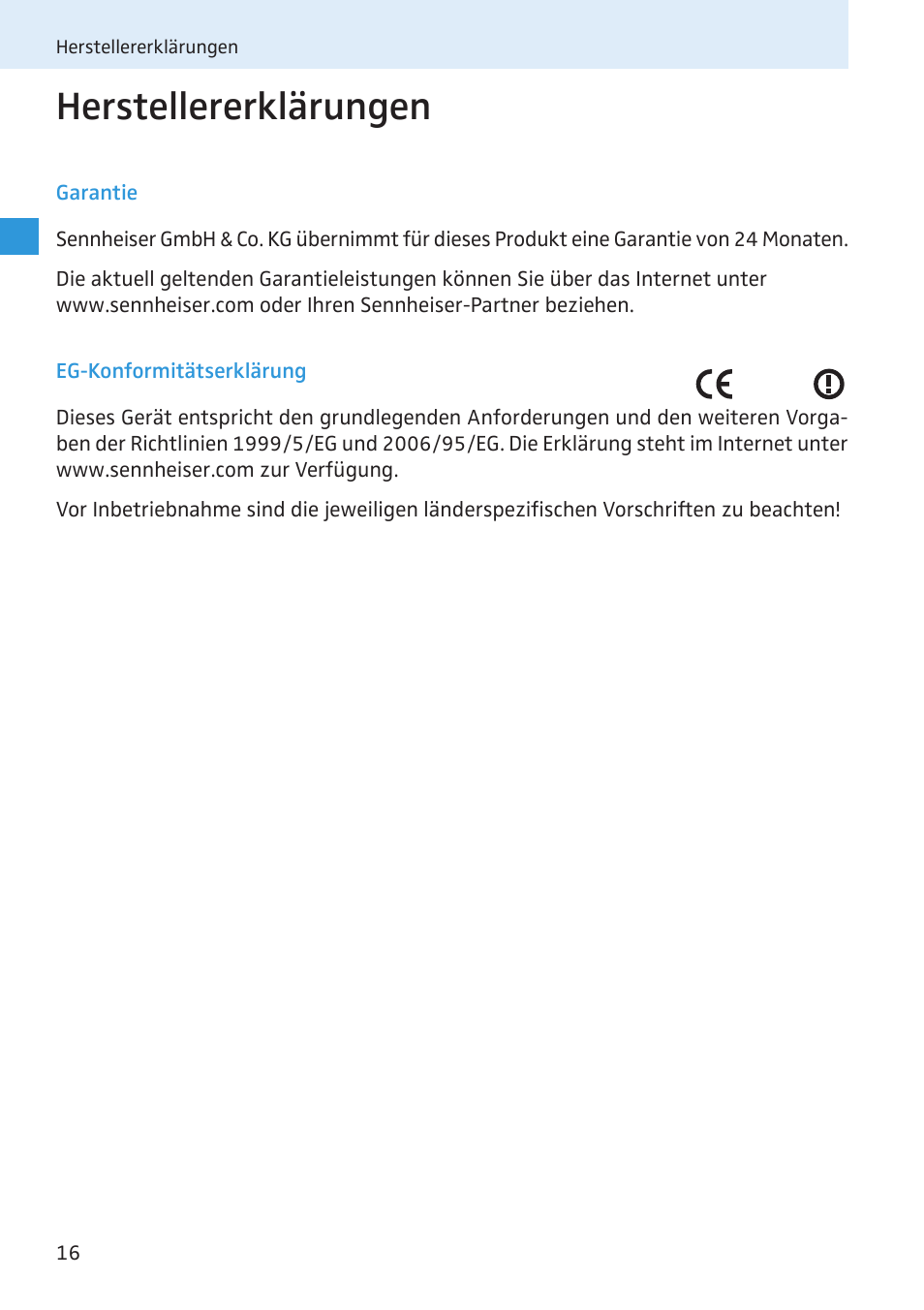 Herstellererklärungen | Sennheiser Active Transmitter Combiner 8:1 AC 3200 User Manual | Page 17 / 69