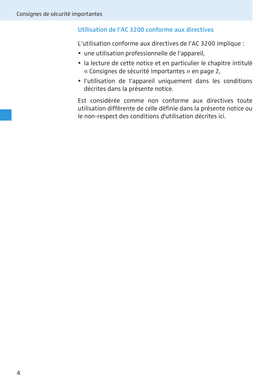 Utilisation de l’ac 3200 conforme aux directives | Sennheiser Active Transmitter Combiner 8:1 AC 3200 User Manual | Page 39 / 69