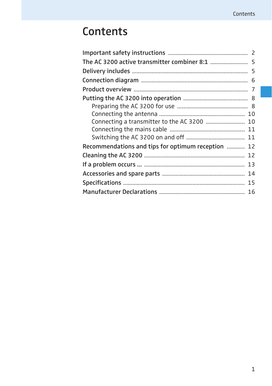 Sennheiser Active Transmitter Combiner 8:1 AC 3200 User Manual | Page 53 / 69