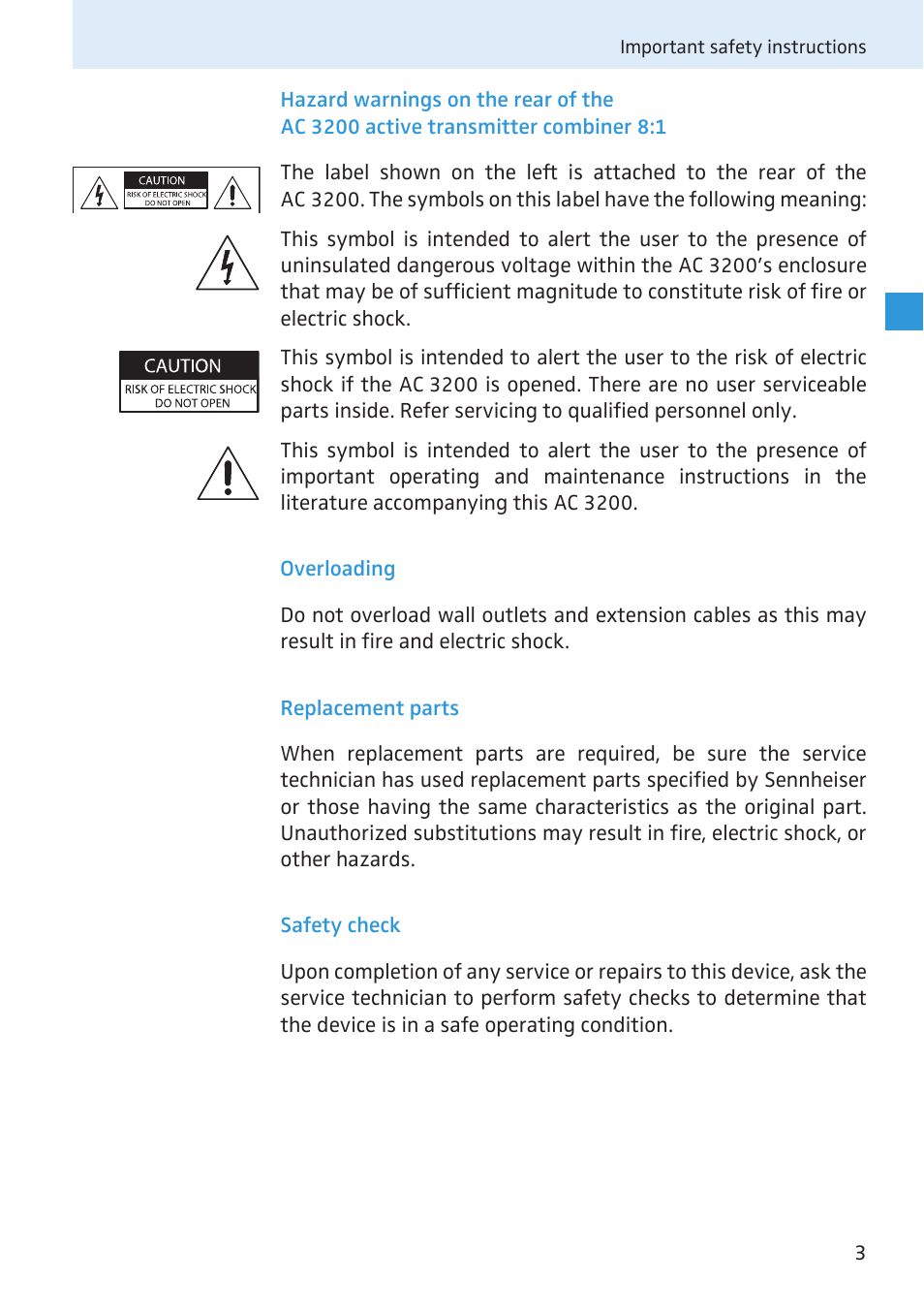 Sennheiser Active Transmitter Combiner 8:1 AC 3200 User Manual | Page 55 / 69