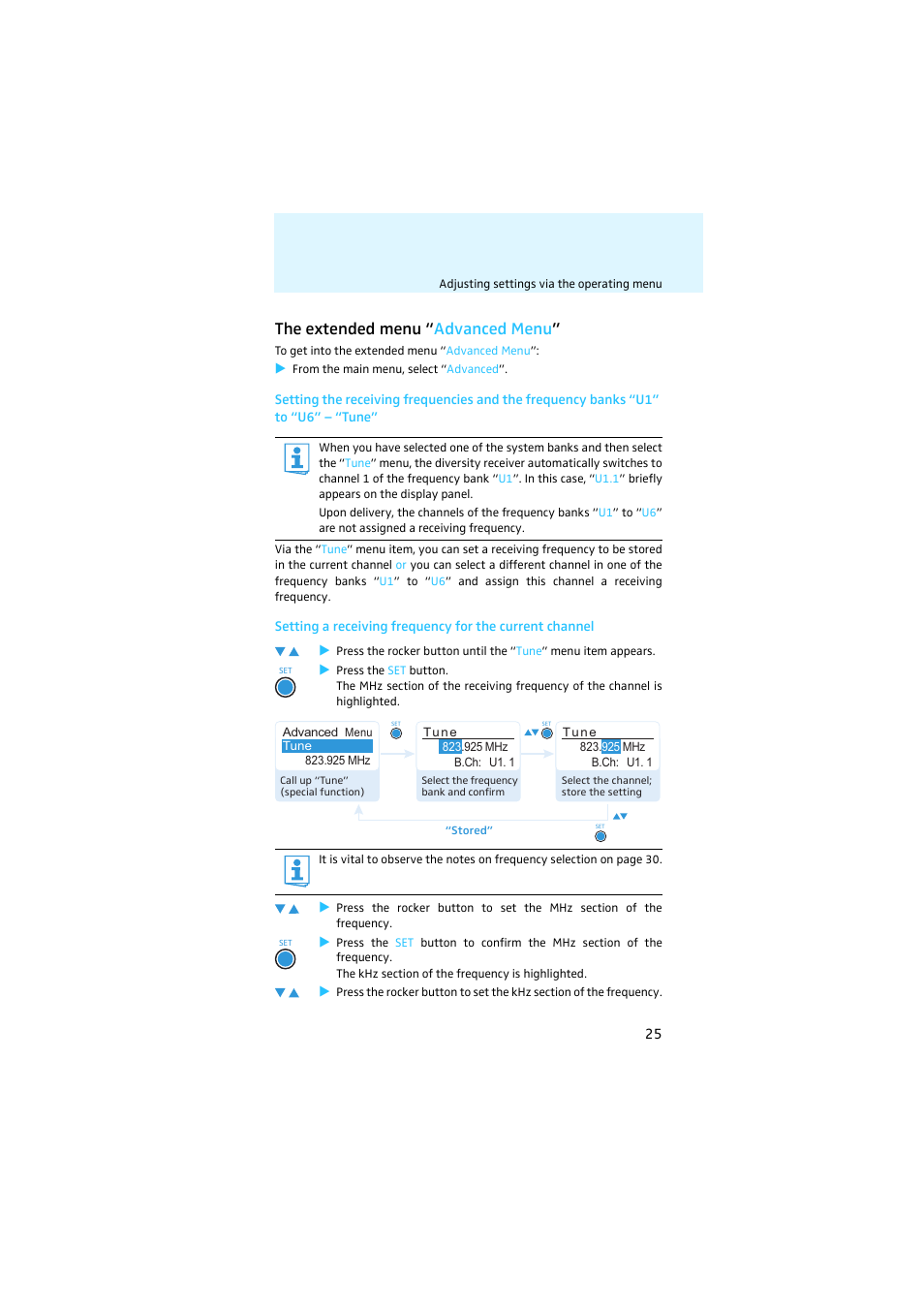 The extended menu “advanced menu, The extended menu “ advanced menu | Sennheiser EK 2000 User Manual | Page 26 / 43