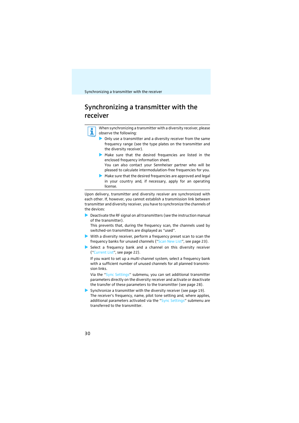 Synchronizing a transmitter with the receiver | Sennheiser EK 2000 User Manual | Page 31 / 43