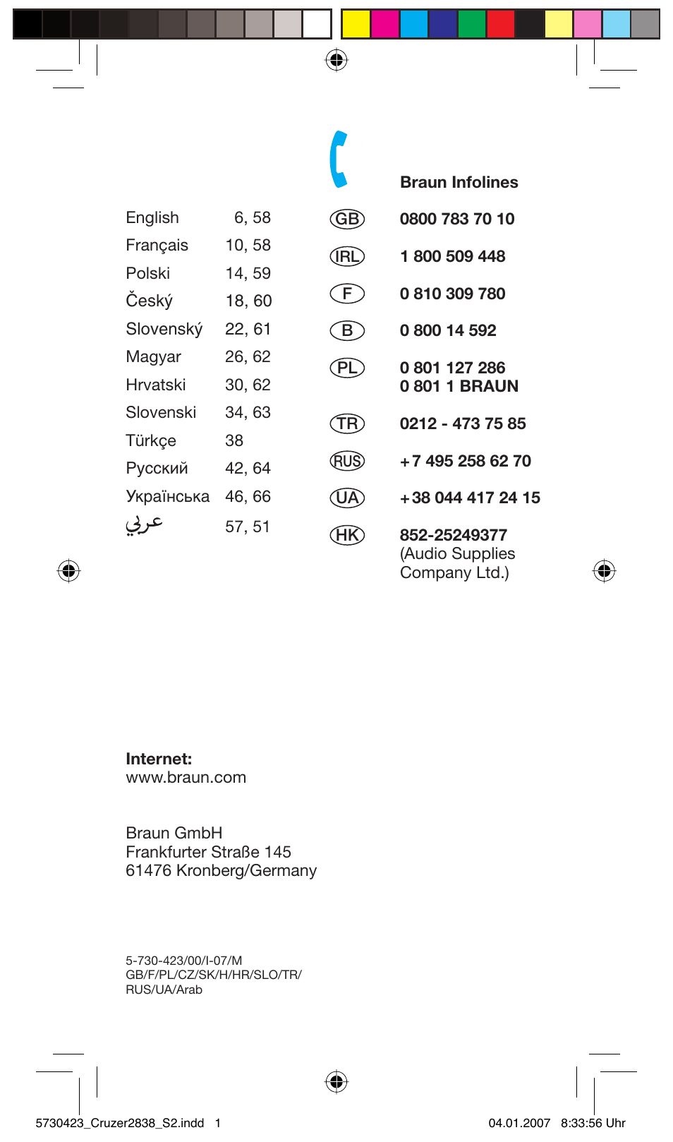 Braun 2838 User Manual | Page 2 / 67