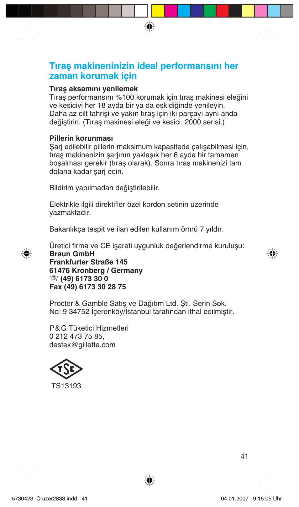Braun 2838 User Manual | Page 41 / 67