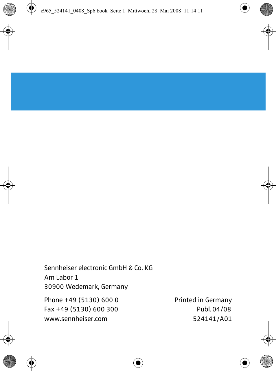 Sennheiser e965 User Manual | Page 21 / 21