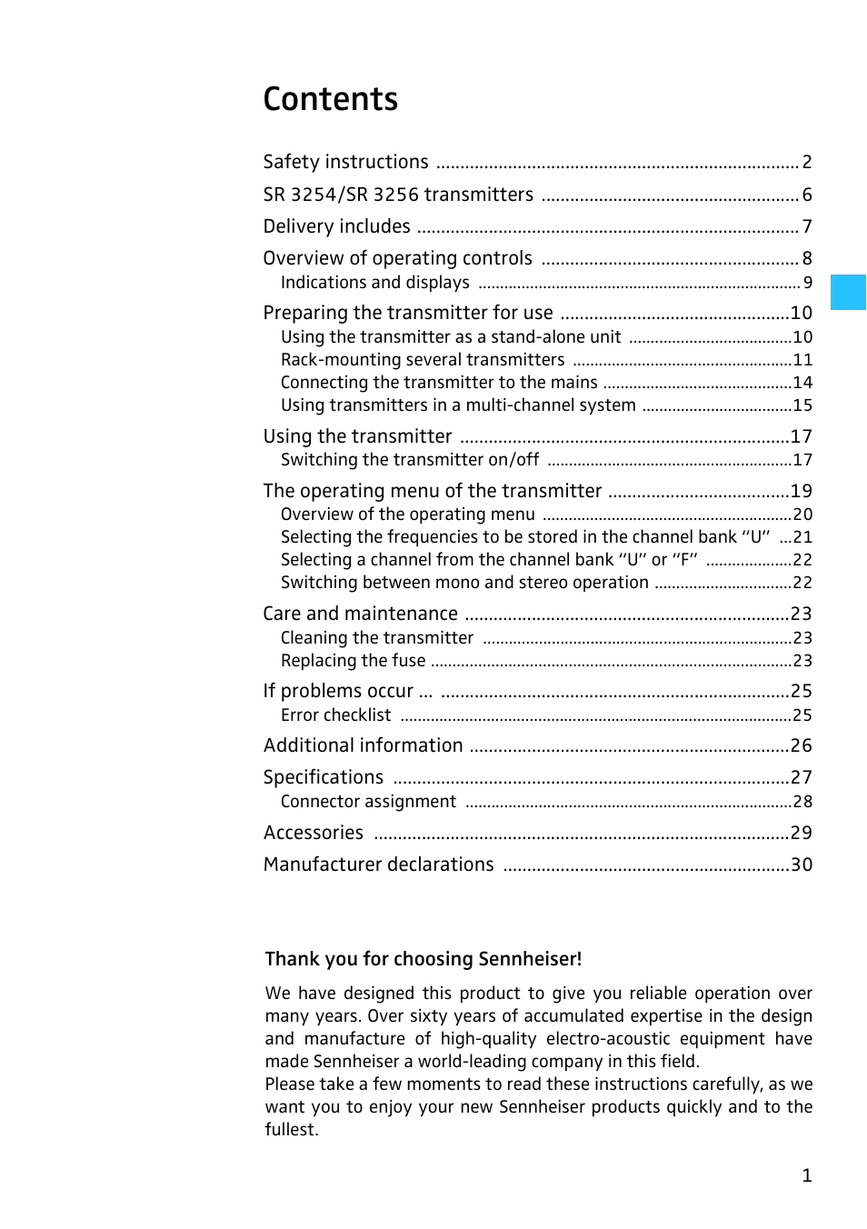 Sennheiser SR 3254 User Manual | Page 2 / 32