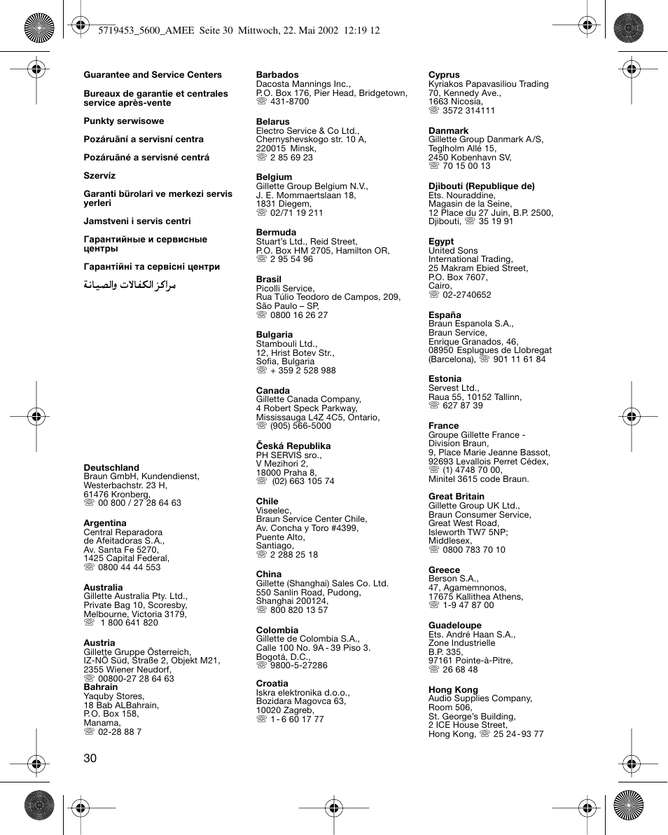 Braun 5600 User Manual | Page 30 / 32