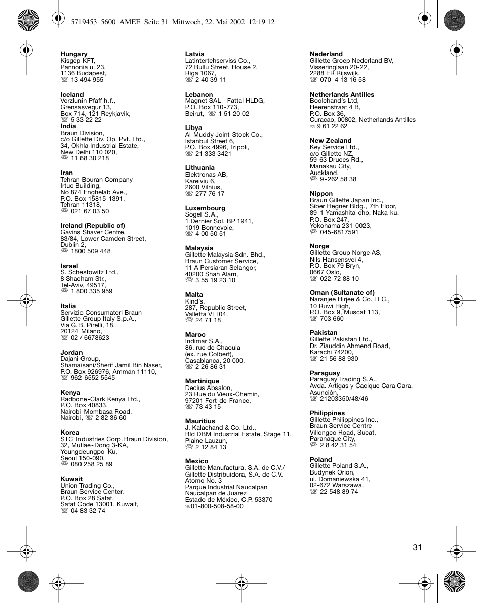 Braun 5600 User Manual | Page 31 / 32
