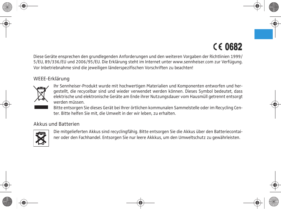 Herstellererklärungen | Sennheiser Set 820 S User Manual | Page 25 / 156