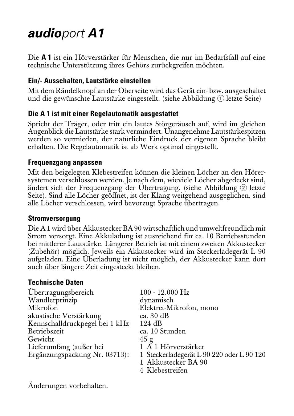 Gebrauchsanleitung | Sennheiser A1 User Manual | Page 2 / 8