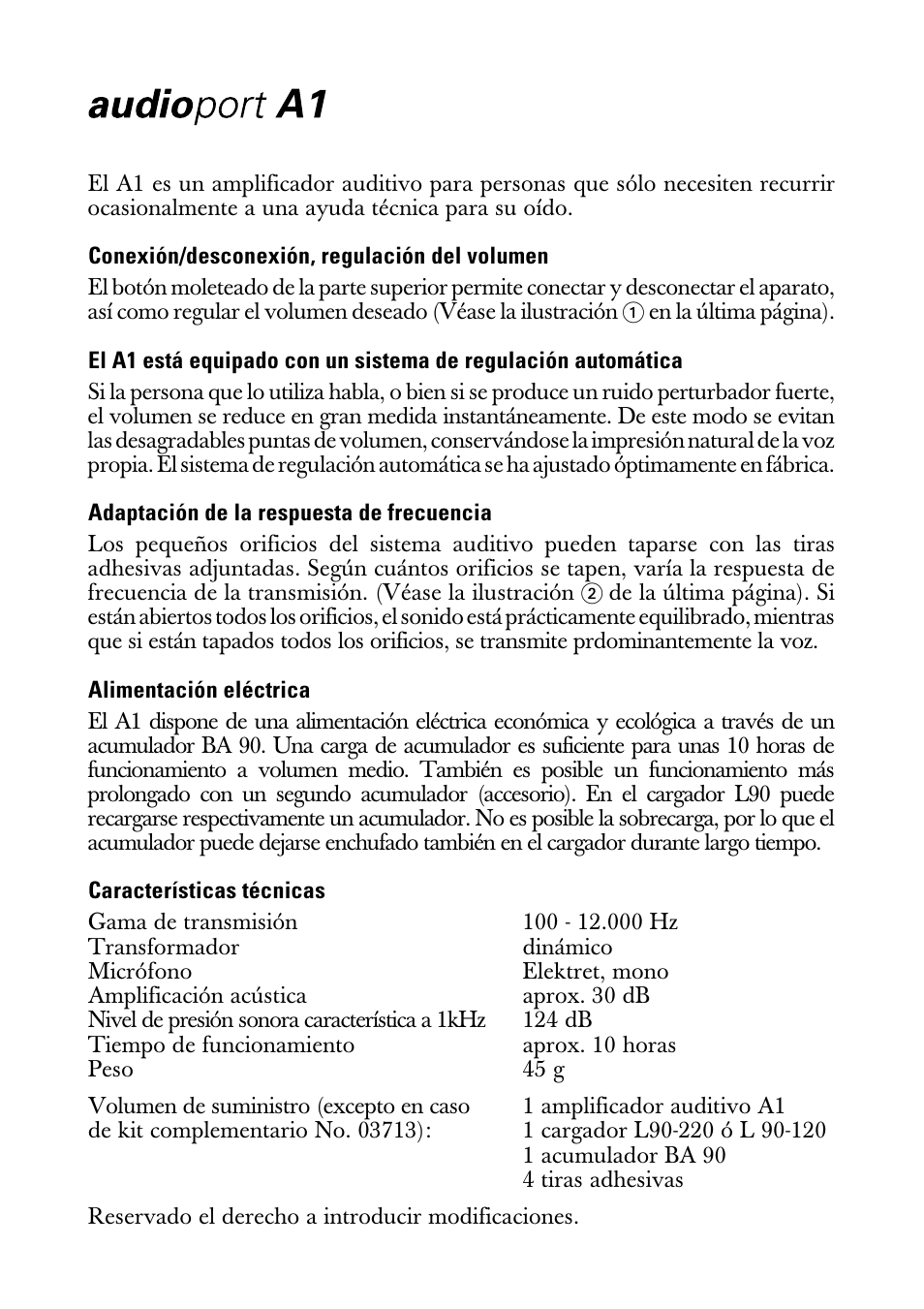 Instrucciones para el uso | Sennheiser A1 User Manual | Page 5 / 8