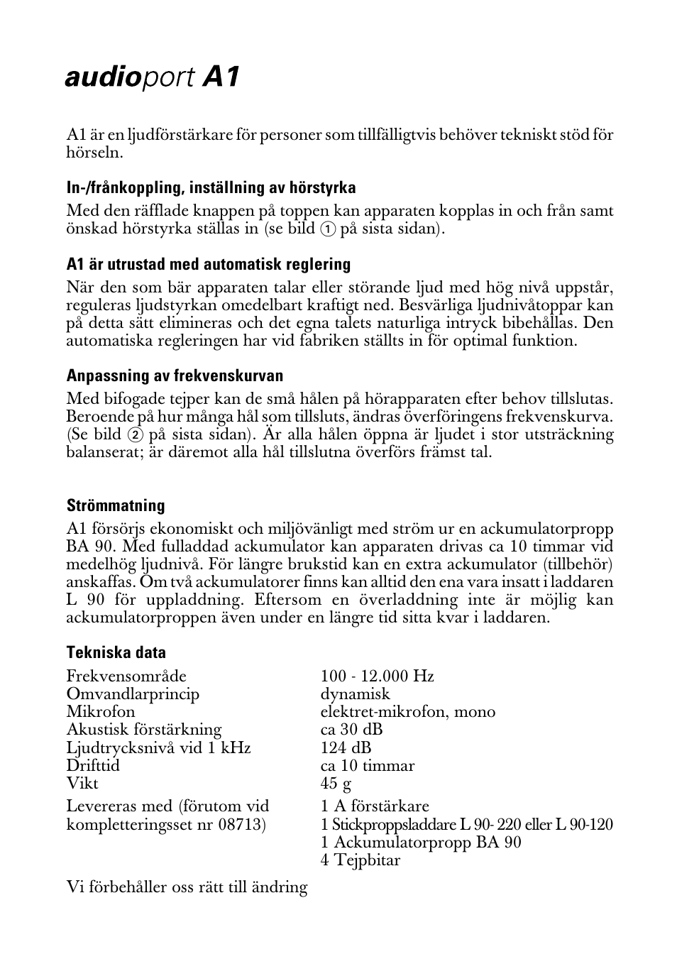 Bruksanvisning | Sennheiser A1 User Manual | Page 6 / 8