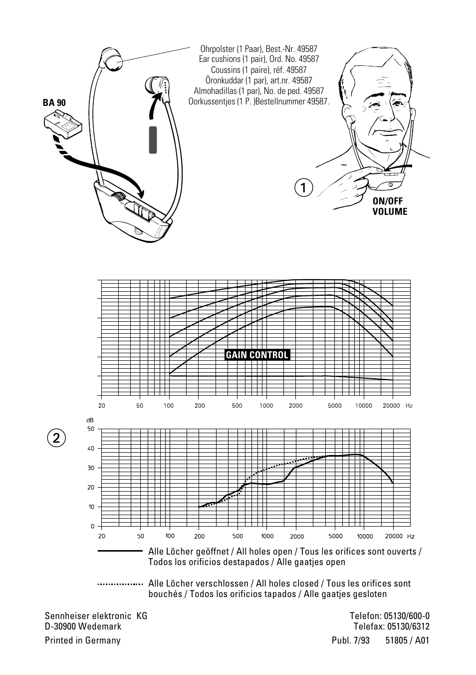 Abbildungen, Figures, Illustrations | Figura, Avbildningar, Afbeeldingen | Sennheiser A1 User Manual | Page 8 / 8