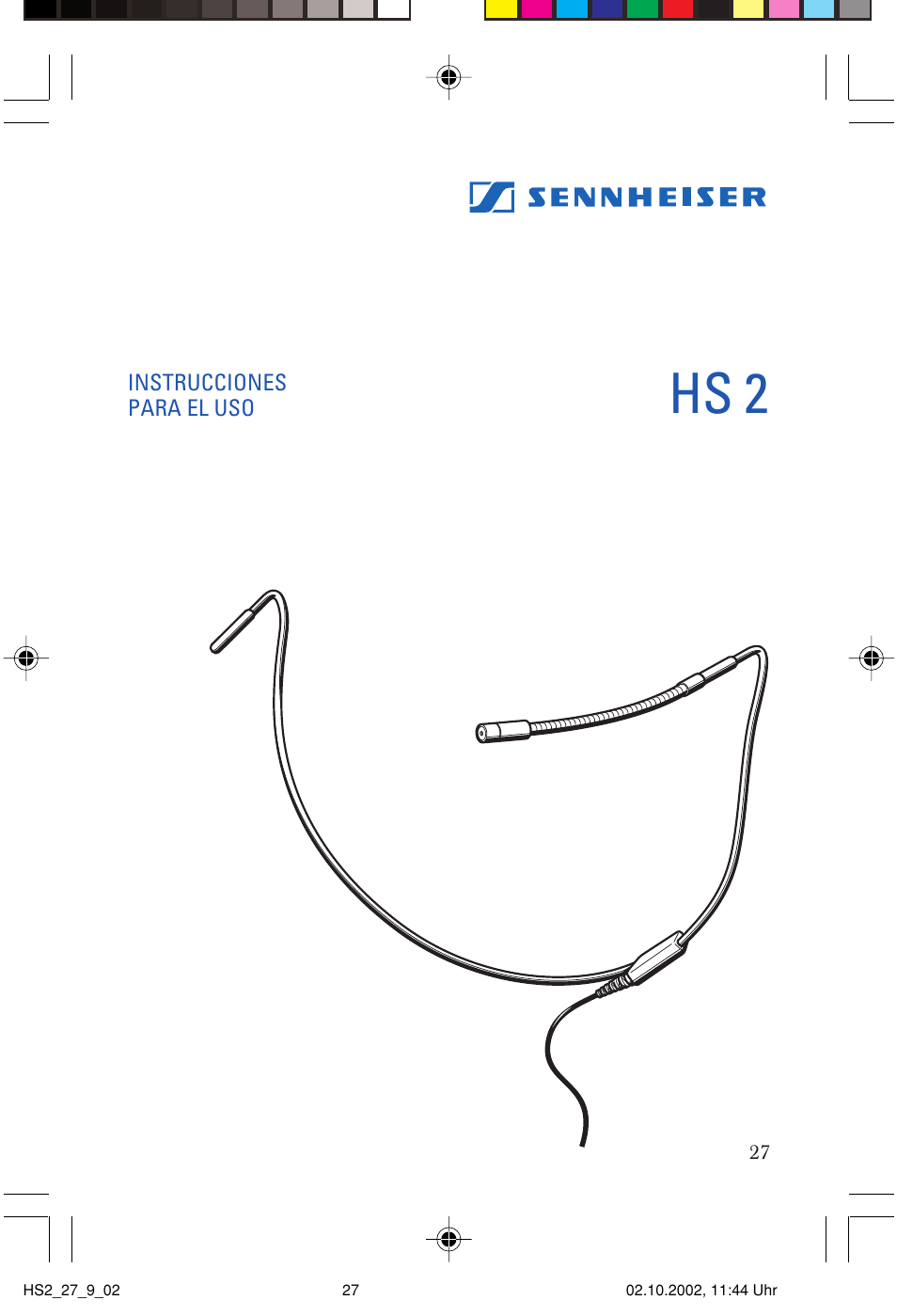 Hs 2 | Sennheiser SP2265FC User Manual | Page 27 / 40
