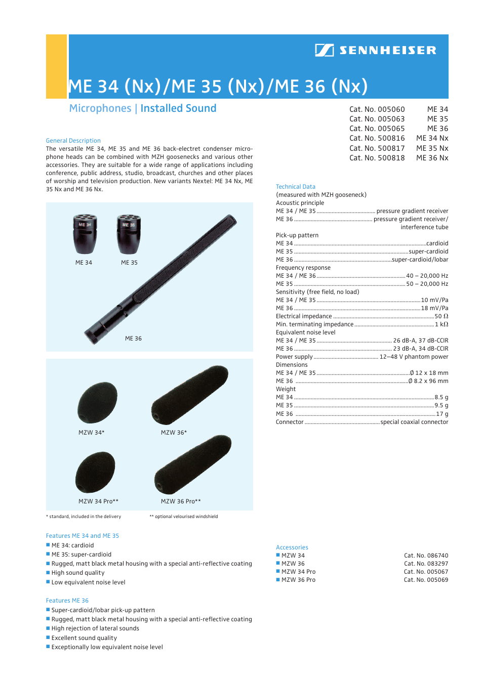 Sennheiser ME 34 User Manual | 4 pages