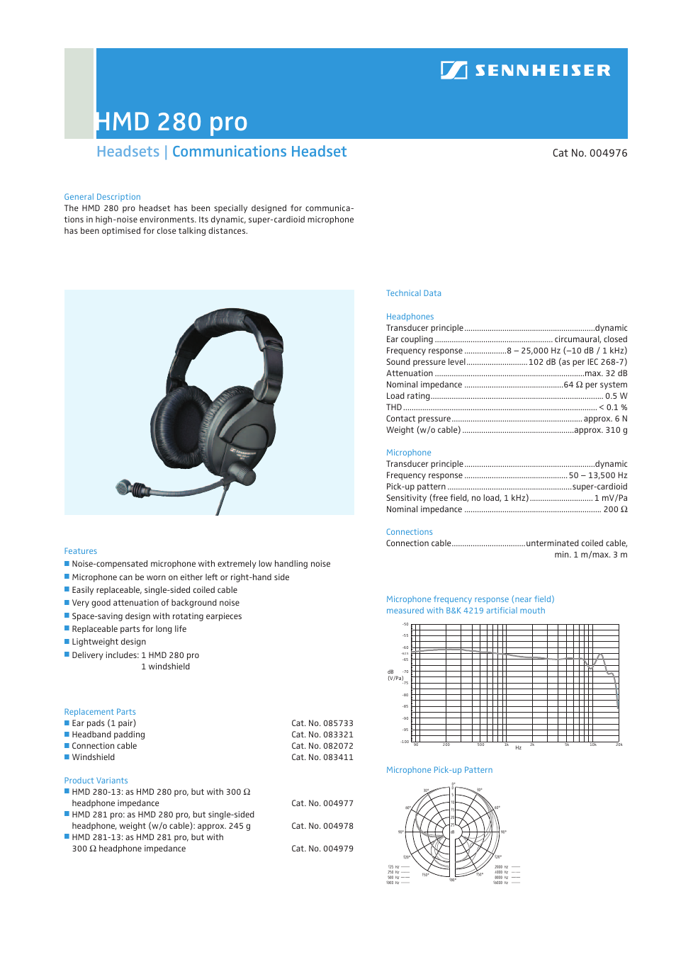 Sennheiser HMD 280 PRO User Manual | 1 page