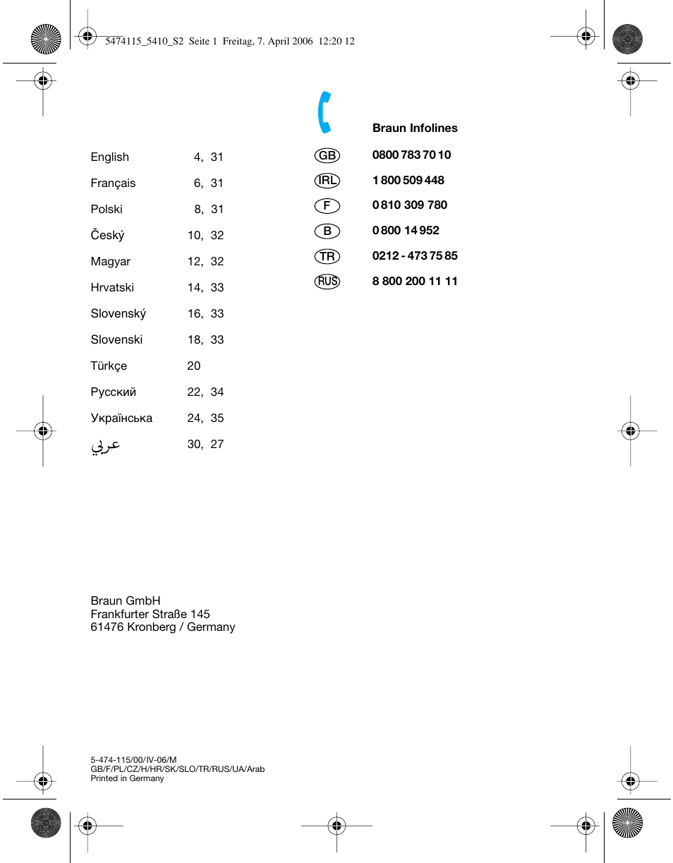 Braun 5410 User Manual | Page 2 / 36