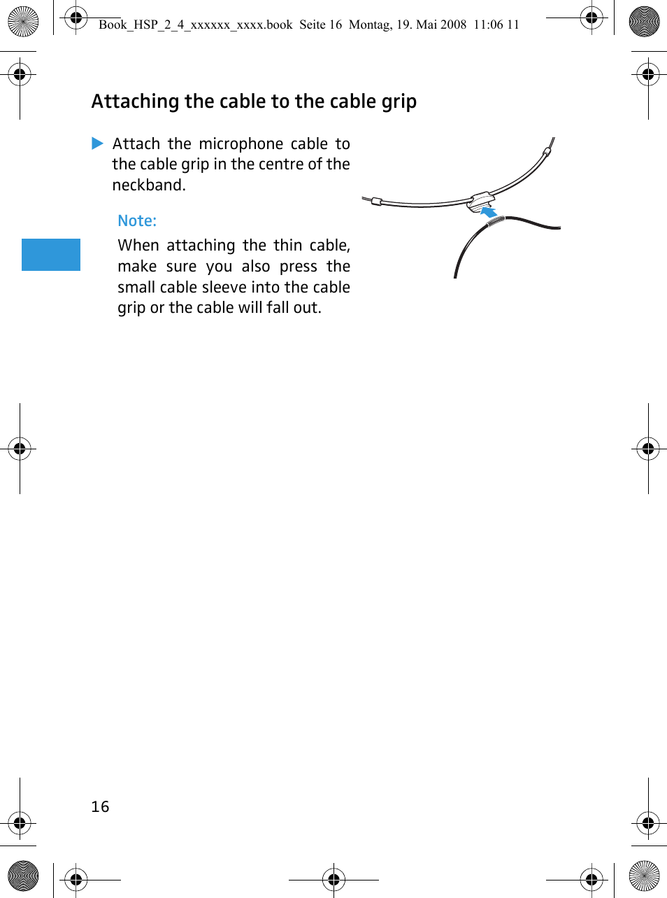 Attaching the cable to the cable grip | Sennheiser HSP 4  EN User Manual | Page 17 / 29