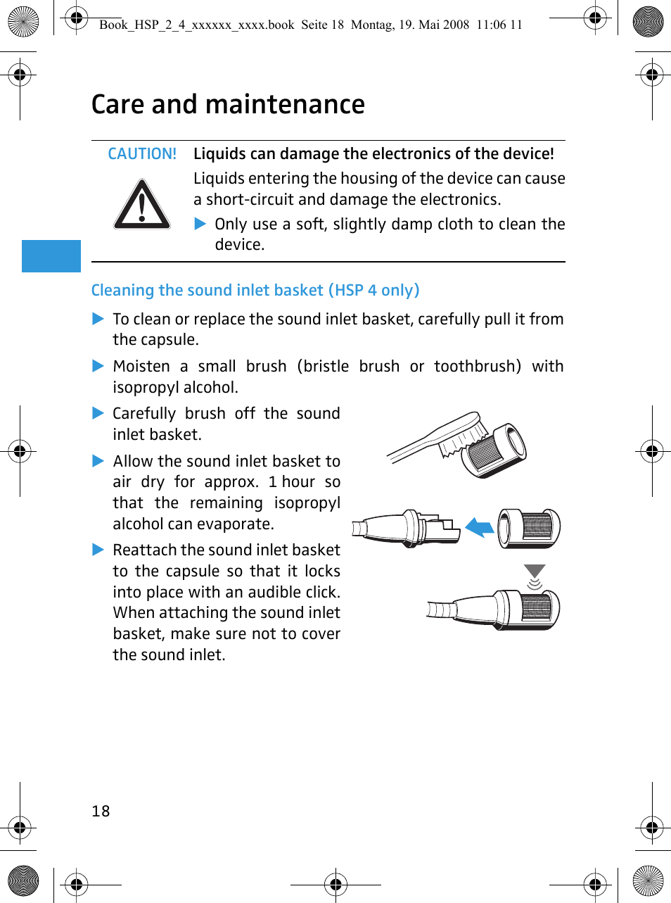 Care and maintenance | Sennheiser HSP 4  EN User Manual | Page 19 / 29