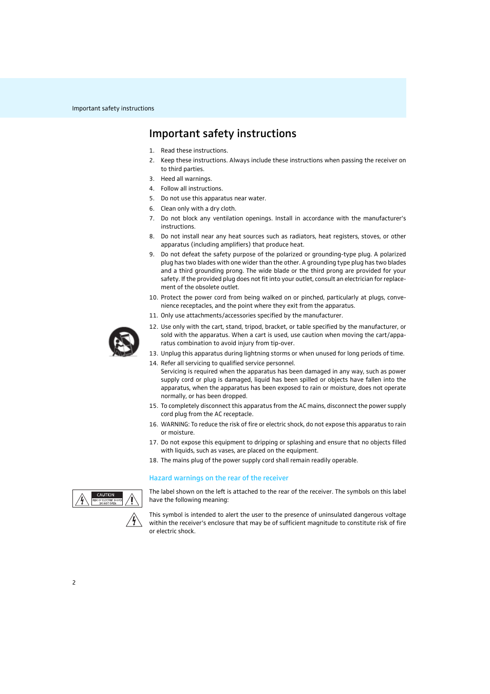 Important safety instructions | Sennheiser Rack-mount Receivers EM 2050 User Manual | Page 3 / 44