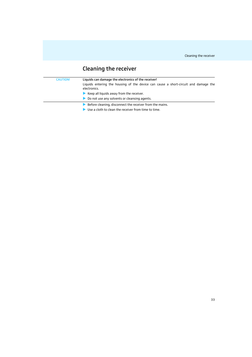 Cleaning the receiver | Sennheiser Rack-mount Receivers EM 2050 User Manual | Page 34 / 44